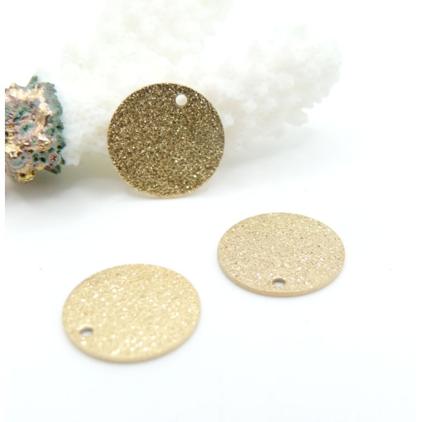 Pendentifs Médaille Stardust 8mm – Acier Inoxydable 304 Doré Placage IONIQUE