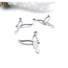 Pendentifs Oiseau 13 mm – Acier Inoxydable Argenté