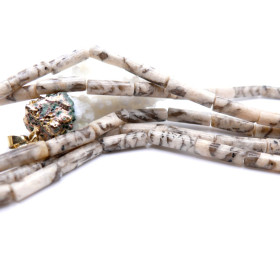 Perles Tube fin 14 mm – Feldspar