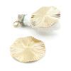 Supports de Pendentif Cercle ondulé 32mm plateau 6mm – Acier Inoxydable Doré à l'or fin 18K, IONIQUE