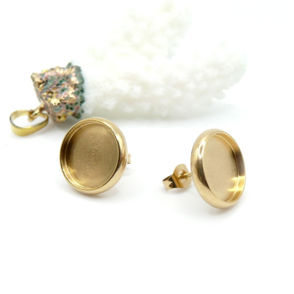 Supports Boucles d'Oreilles Puce Extra 6mm – Acier Inoxydable 304 Doré Placage Ionique