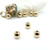 Perles Intercalaire Rondes 6mm – Laiton Doré à l'or fin 24K