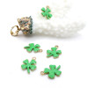 Pendentifs Trèfle 14 par 10mm – Résine Émaillée Vert Acier Inoxydable 304 Doré