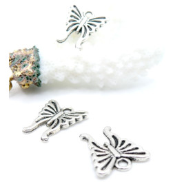 Breloques Pendentifs Papillon Stylisé Vieil Argent