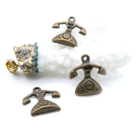 Pendentifs Téléphone 12mm – Métal Finition Bronze