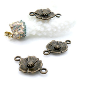 Connecteurs Fleur 24x15mm Bronze
