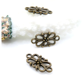Connecteurs Fleurs Rectangle 16x8mm Bronze