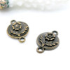 Pendentifs Connecteurs Fleur Métal Bronze
