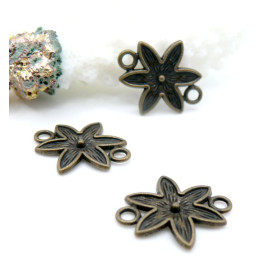 Connecteurs Fleurs 18x16mm Bronze
