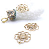 Pendentifs Fleur Ajourée 26 mm – Acier Inoxydable Doré