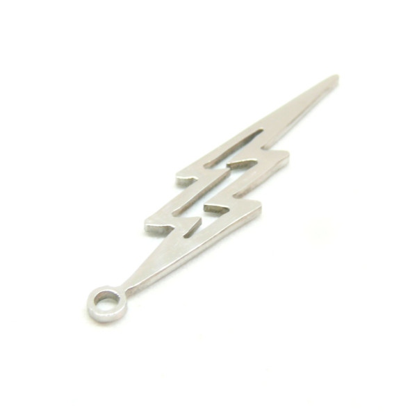 Pendentifs Éclair Foudre 38mm – Acier Inoxydable Argenté