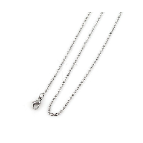 Colliers 70 cm maille 2mm – Acier Inoxydable 304 Argenté Rhodié