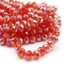 Perles Rondelles 8 par 6mm Verre Facetté Rose grenat Irisé