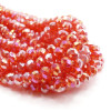 H11K004B – Lot de 1 fil d’environ 70 Perles Rondelles 8 par 6mm Verre Facetté Rose grenat Irisé