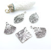Pendentifs Mix Breloque Rétro Chic Métal Argent Antique