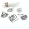 Pendentifs Mix Breloque Rétro Chic Métal Argent Antique