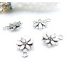 Pendentifs Fleur Biface 10x14mm – Métal Argent Antique