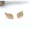 Pendentifs Petite Feuille 12 mm – Acier Inoxydable 304 Doré, placage IONIQUE