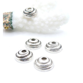 Coquilles Coupelles Embouts Escargot Métal Argent Antique