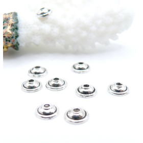 Coupelles Calottes Caps Double Ronds 6mm Vieil Argent