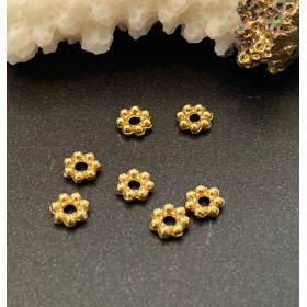 Perles Intercalaires Forme Fleurs 6 x 2 mm – Acier Inoxydable 304 Doré à l’or fin 18K, IONIQUE
