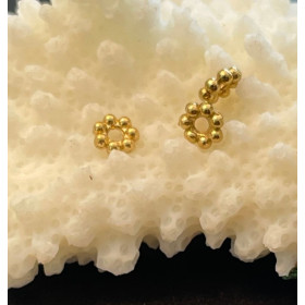 Perles Intercalaires Forme Fleurs 6 x 2 mm – Acier Inoxydable 304 Doré à l’or fin 18K, IONIQUE