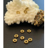 Perles Intercalaires Forme Fleurs 6 x 2 mm – Acier Inoxydable 304 Doré à l’or fin 18K, IONIQUE