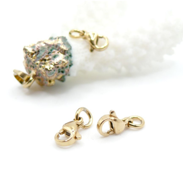 Fermoirs, Mousquetons avec anneau 9mm – Acier Inoxydable 304 Doré IONIQUE