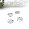 Connecteurs Médaillon Rond 6mm, Acier Inoxydable 304 Argent