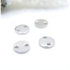 Connecteurs Médaillon Rond 6mm, Acier Inoxydable 304 Argent
