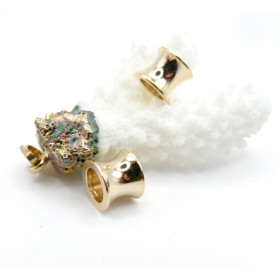 Perles Intercalaires Forme Vase 10 x 8 mm – Trou 6.5 mm – Acier Inox 304 – Doré à l’or fin 24K