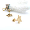 Boucles d'Oreilles Puce Étoile Martelée 12mm – Acier Inoxydable 304 Doré, Placage IONIQUE