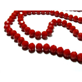 Rondelles Verre Facettées Rouge 10 x 8 mm – Couleur 18Bis