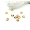 Perles Intercalaires Rondelles Fleurs 3mm, Trou 1mm – Acier Inoxydable 304 Doré à l’or fin 18K