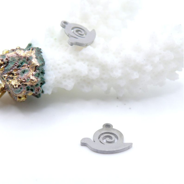 Pendentifs Escargot 11mm – Acier Inoxydable 304 Argenté