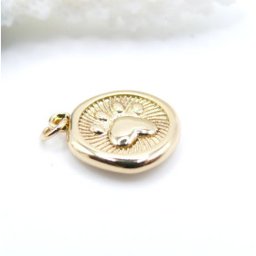 Pendentif Médaillon Biface 13.5mm – Cuivre Doré 18KT