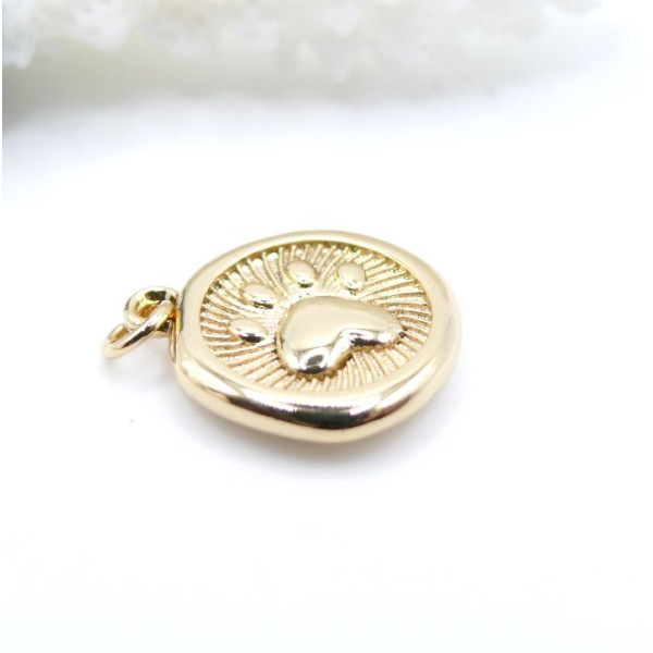 Pendentif Médaillon Biface 13.5mm – Cuivre Doré 18KT