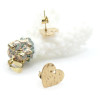 Boucles d'oreilles Puce Cœur Martelée 12mm – Acier inoxydable 304 Doré