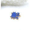 Pendentifs Crabe 12mm – Résine Émaillée Bleu Acier Inoxydable 304 Doré 18K
