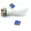 Pendentifs Crabe 12mm – Résine Émaillée Bleu Acier Inoxydable 304 Doré 18K