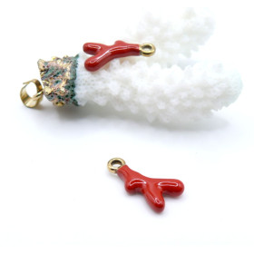 Pendentifs Corail 18 mm – Acier Inoxydable 304 Doré à l'or fin 18K, Placage IONIQUE