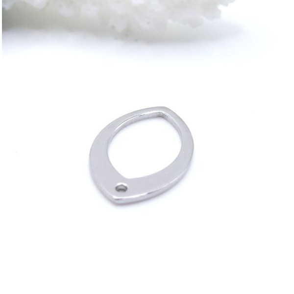 Pendentifs Forme Géométrique Marquise 19 mm – Acier Inox – Argenté