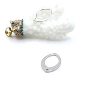 Pendentifs Forme Géométrique Marquise 19 mm – Acier Inox – Argenté