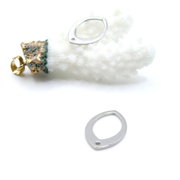 Pendentifs Forme Géométrique Marquise 19 mm – Acier Inox – Argenté