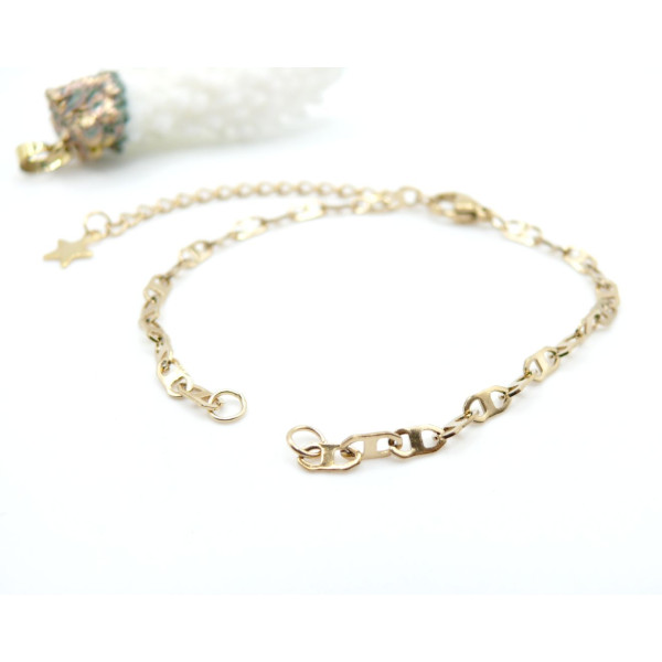 Bracelet Intercalaire Maille Marin 16.7 cm – Acier Inox 304 – Doré