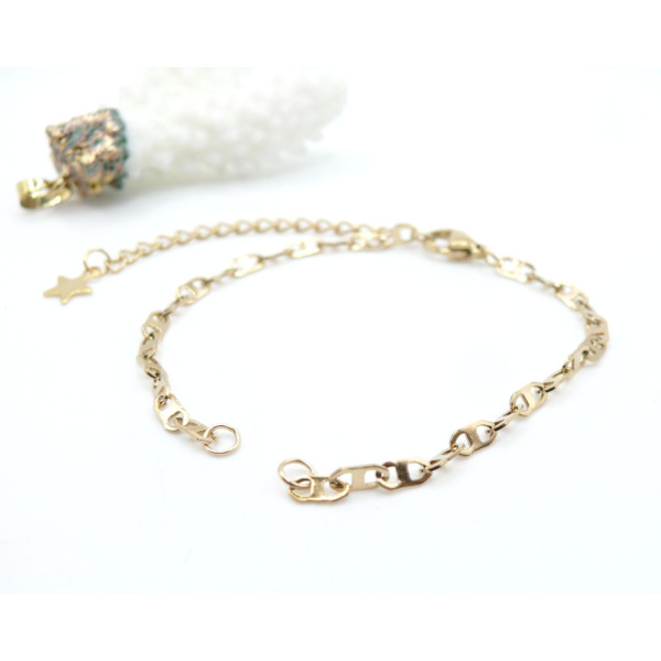 Bracelet Intercalaire Maille Marin 16.7 cm – Acier Inox 304 – Doré