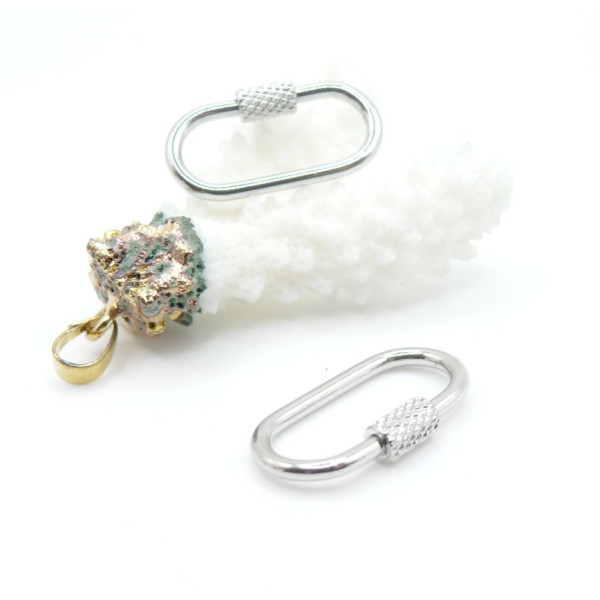 Fermoirs, mousquetons à Vis 26mm – Acier Inoxydable 304 Argenté