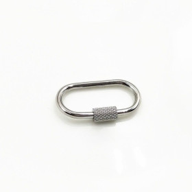 Mousqueton à Vis, Ovale 26 mm – Acier Inoxydable 304 Argenté