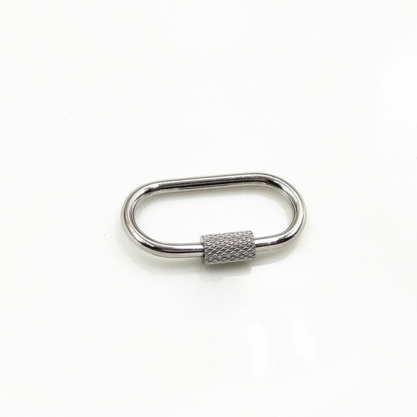 Mousqueton à Vis, Ovale 26 mm – Acier Inoxydable 304 Argenté