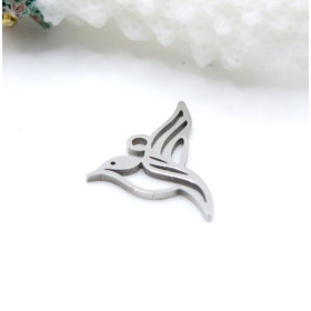Pendentifs Oiseau Colibri 15mm – Acier Inoxydable 304 Argenté